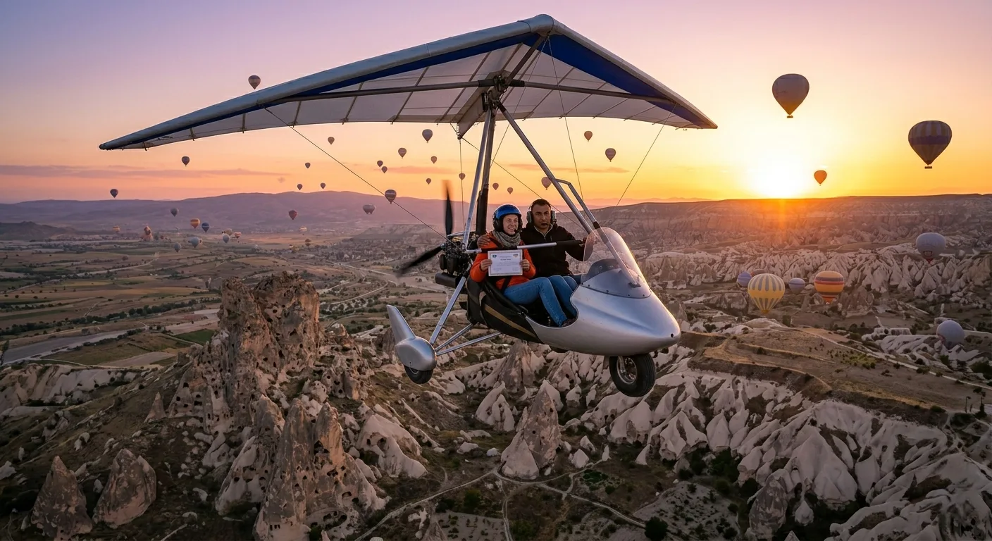 15-Minute Microlight Flight Over Cappadocia | Open-Air Adventure